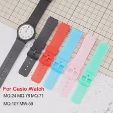 16 ММ Резиновый ремешок из смолы Для часов Casio MW-59 MQ-24 MQ-27 MQ-76 MQ-71 MQ-107 Заменить Браслет Красочный Спортивный Модный Ремешок Инструмент